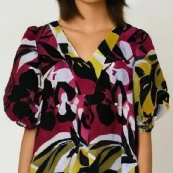 CYNTHIA ROWLEY MINI DRESS PRINT MULTY PINK FLORAL SIZE  M EXCELLENT CONDITION - Picture 4 of 11